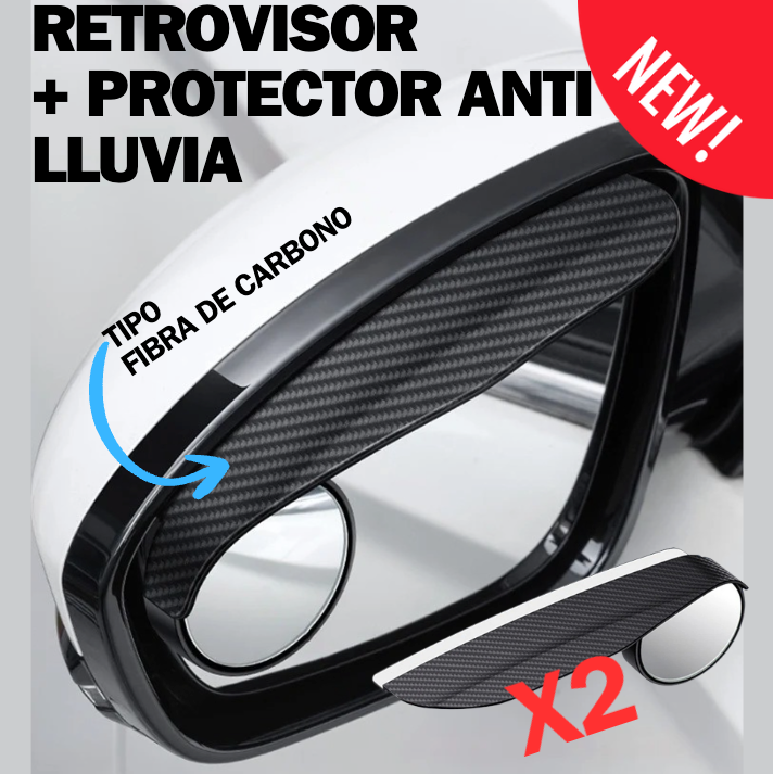 RETROVISOR 2 EN 1 + PROTECTOR ANTILLUVIA