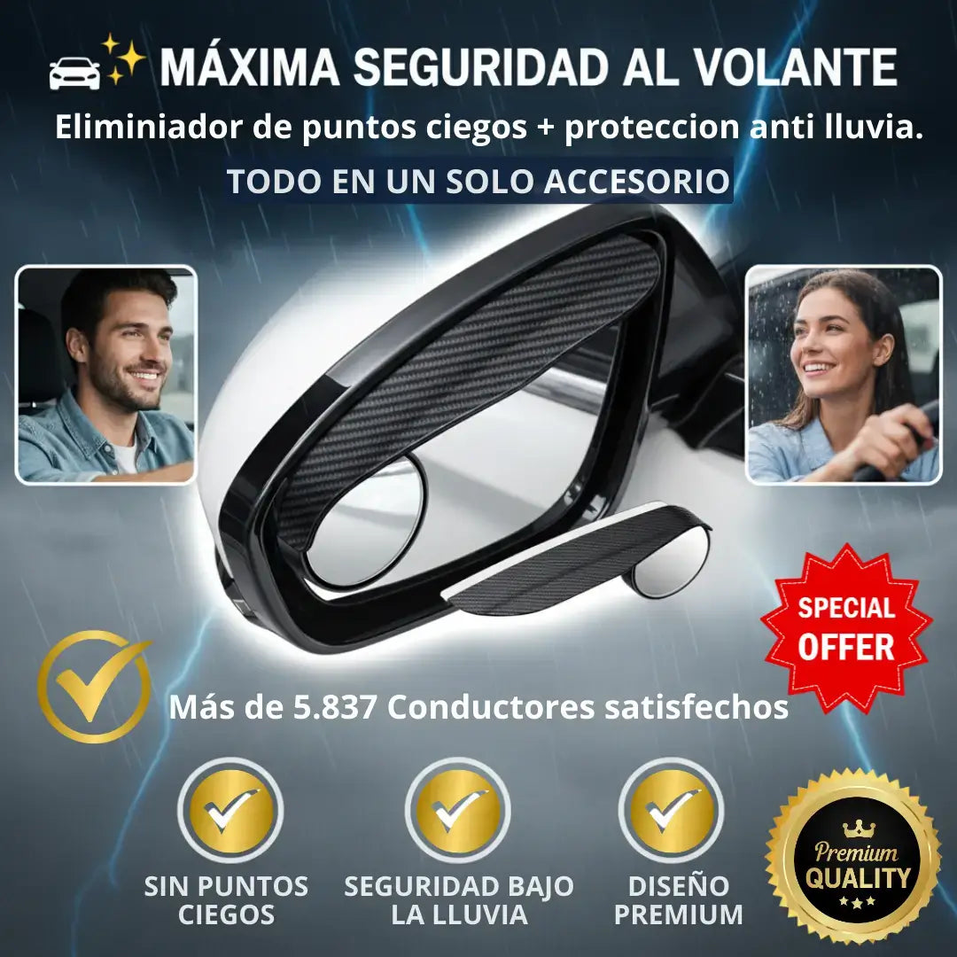 RETROVISOR 2 EN 1 + PROTECTOR ANTILLUVIA