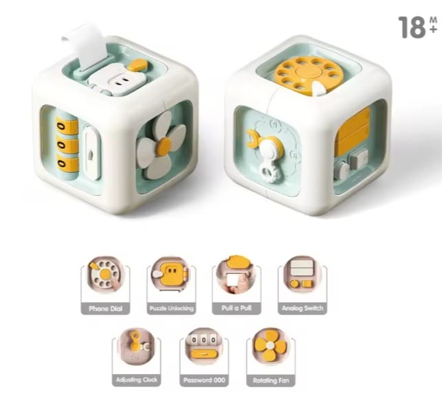 ¡Cubo ocupado para el aprendizaje de habilidades motoras finas para niños de 1 a 5 años!